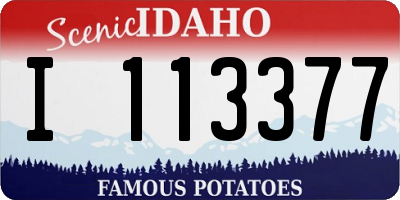 ID license plate I113377