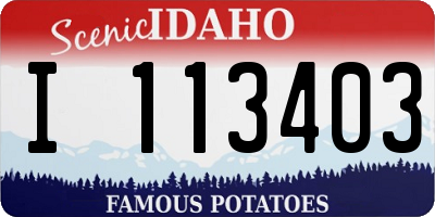 ID license plate I113403