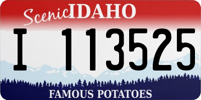 ID license plate I113525