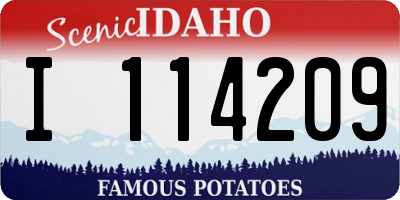 ID license plate I114209