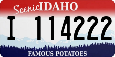 ID license plate I114222