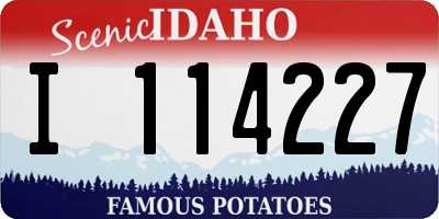 ID license plate I114227