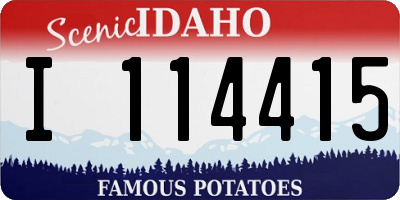 ID license plate I114415