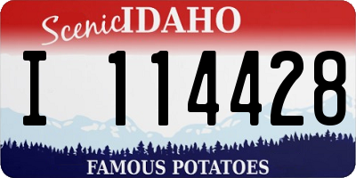 ID license plate I114428