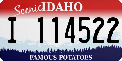 ID license plate I114522