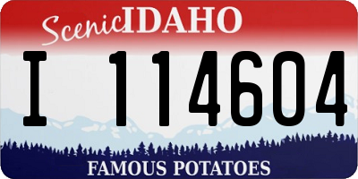 ID license plate I114604