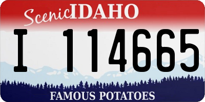 ID license plate I114665