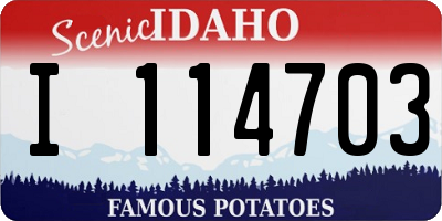 ID license plate I114703