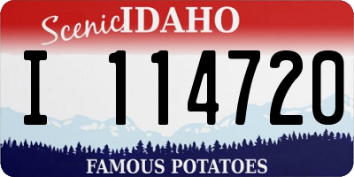 ID license plate I114720