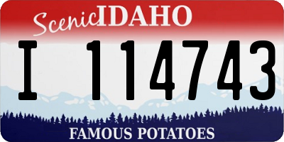 ID license plate I114743