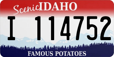 ID license plate I114752