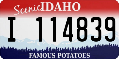 ID license plate I114839