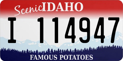 ID license plate I114947