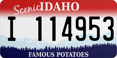 ID license plate I114953