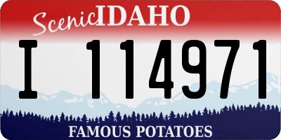 ID license plate I114971