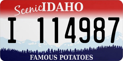 ID license plate I114987