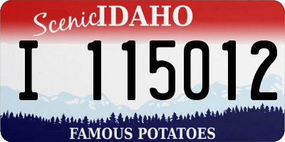 ID license plate I115012