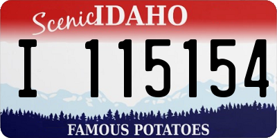 ID license plate I115154