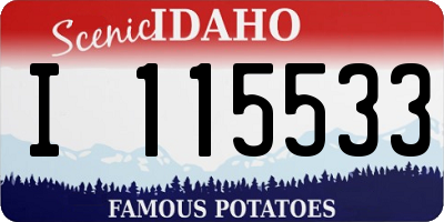 ID license plate I115533