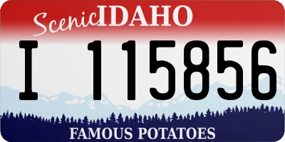 ID license plate I115856