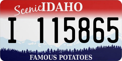 ID license plate I115865