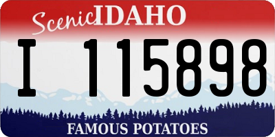 ID license plate I115898