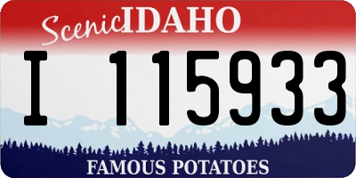 ID license plate I115933
