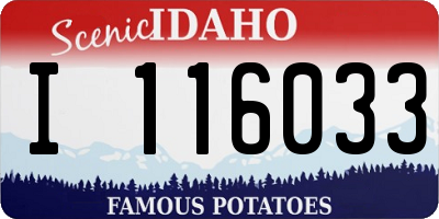 ID license plate I116033