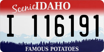 ID license plate I116191