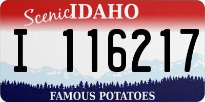 ID license plate I116217
