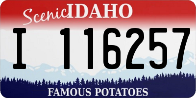 ID license plate I116257