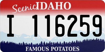 ID license plate I116259