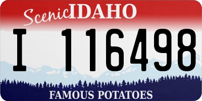 ID license plate I116498