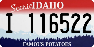 ID license plate I116522