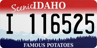 ID license plate I116525