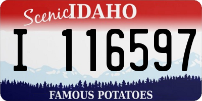ID license plate I116597