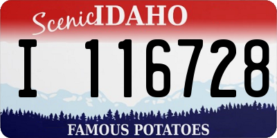 ID license plate I116728