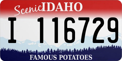 ID license plate I116729