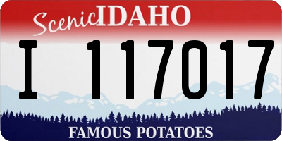 ID license plate I117017