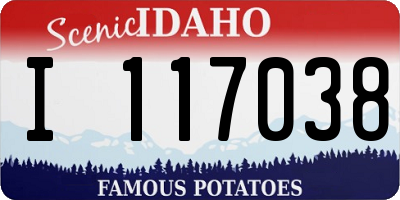 ID license plate I117038