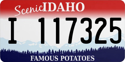 ID license plate I117325