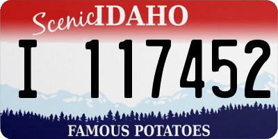 ID license plate I117452