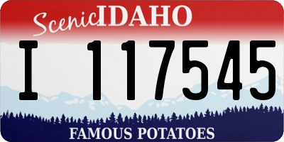 ID license plate I117545