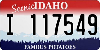 ID license plate I117549