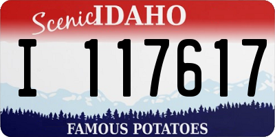 ID license plate I117617