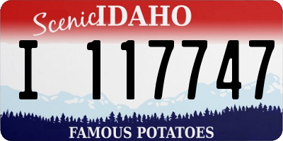 ID license plate I117747
