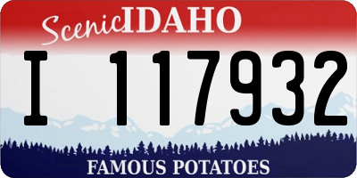 ID license plate I117932
