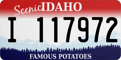 ID license plate I117972