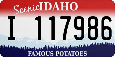ID license plate I117986
