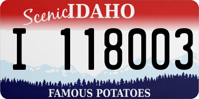 ID license plate I118003